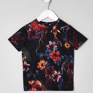 River Island Boys Multicolor Floral Short Sleeve T-shirt